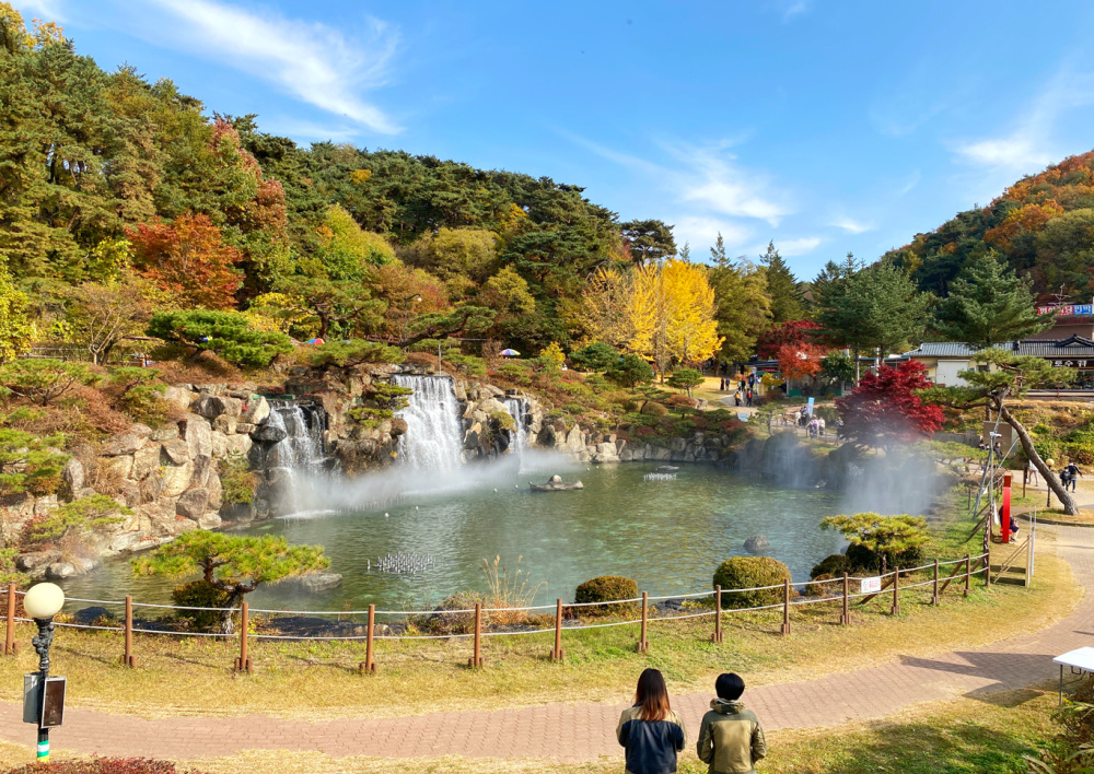 buseoksa temple fountain distant view