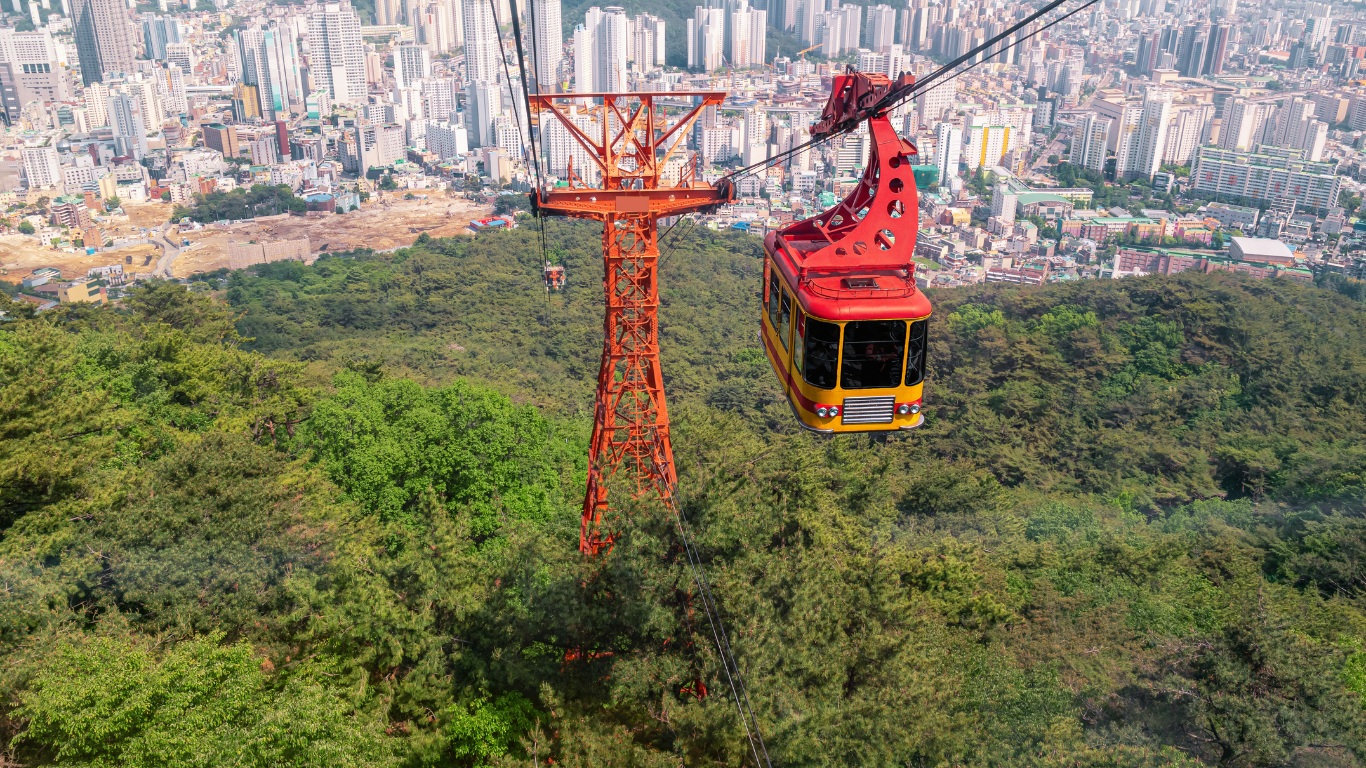 geumjeongsan mountain cable car view