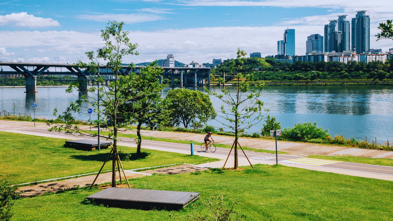 hangang-riversidae-park-picnic-walking-cycling-river-view