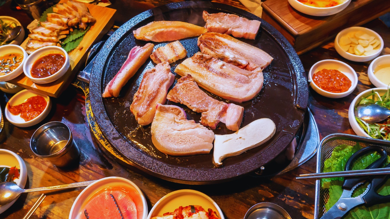 jeju island black pork dish side dishes