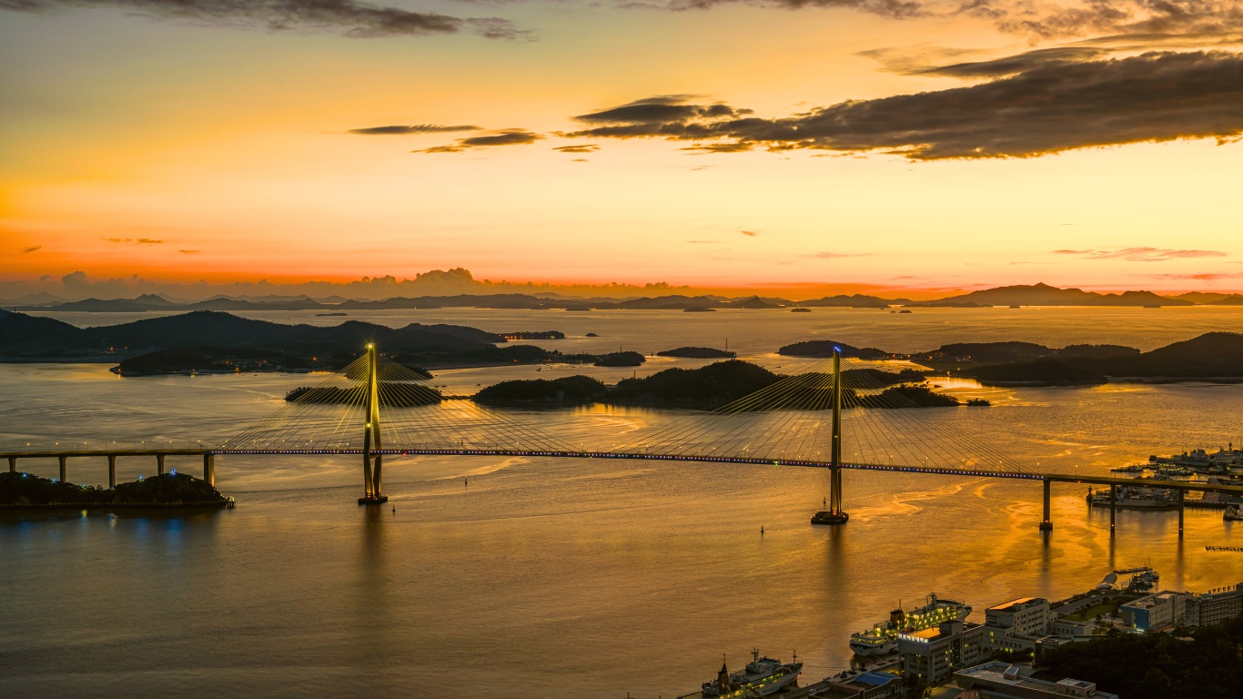 mokpo-port-bridge-islands-sunset-view