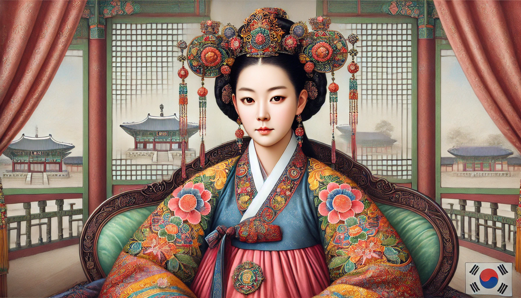 queen empress myeongseong traditional painting image