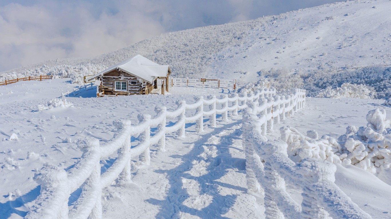 sobaeksan national park winter cottage snow