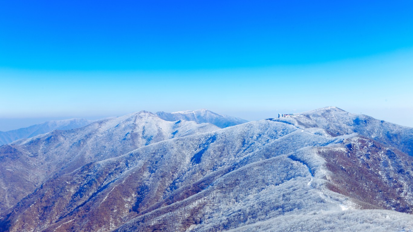sobaeksan national park snowy winter mountaintops