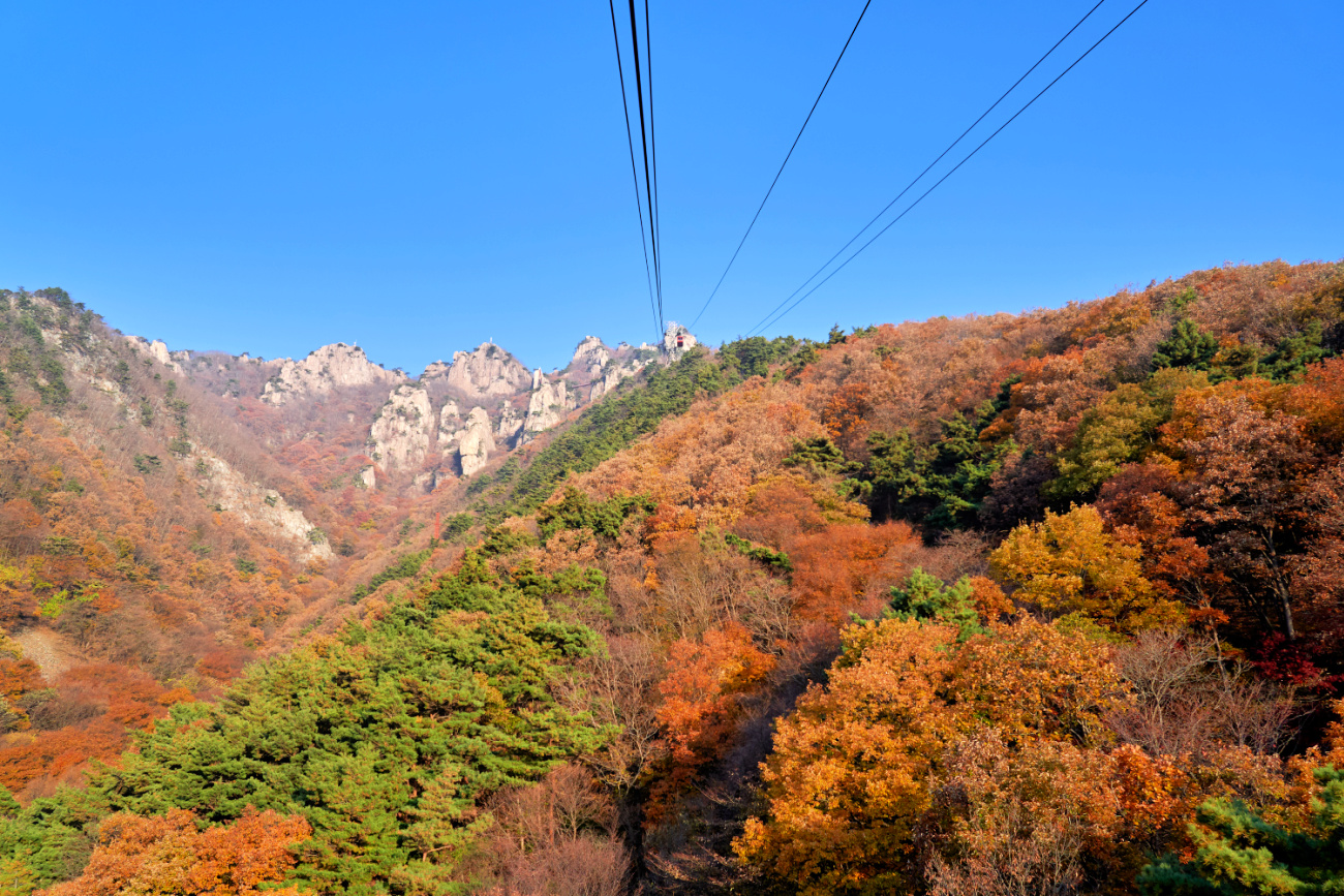 daedunsan mountain cable car autumn