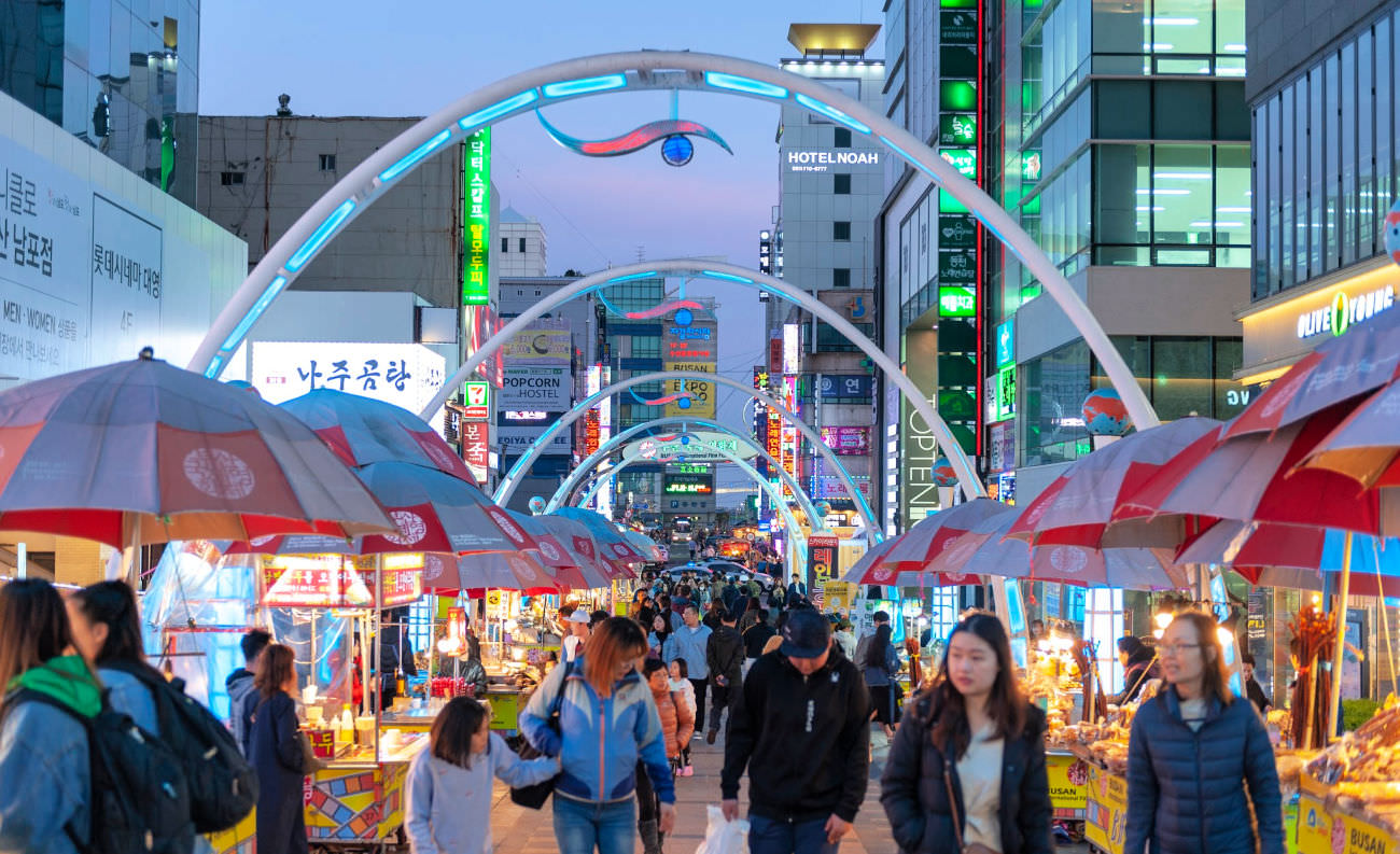 Gukje Market in Busan is a versatile and enormous shopping area attracting locals and visitors alike to purchase souvenirs, clothing, food, decors, and more.