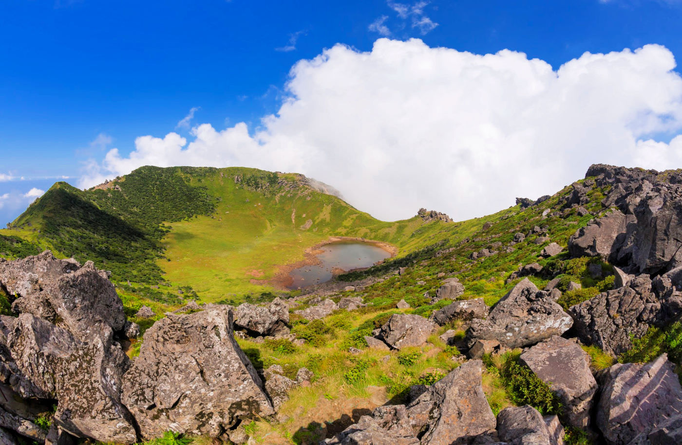 Hallasan National Park on Jeju Island is the highest mountain of South Korea. Its various ecosystems & temperatures support many animal & plant species. 